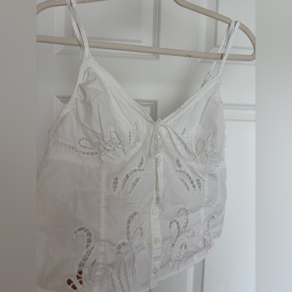 Free People White Smocked Camisole